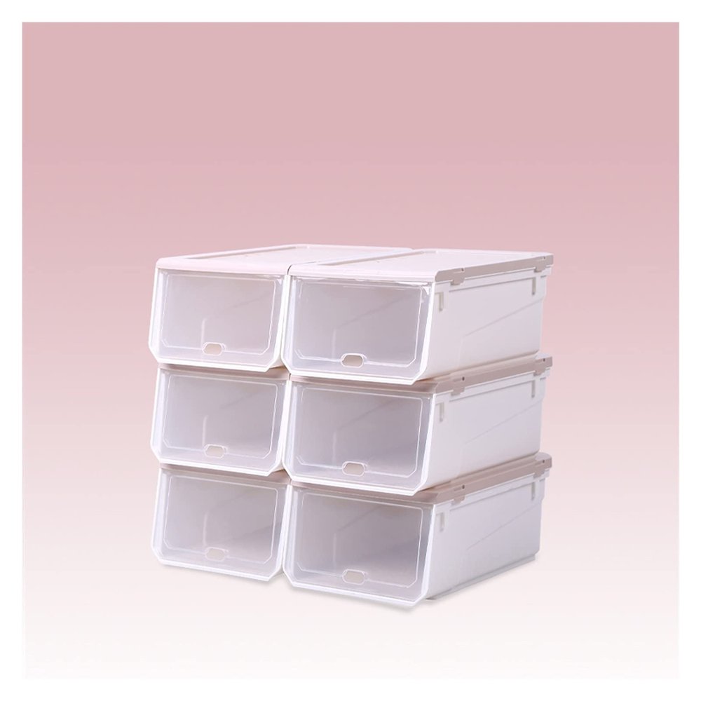 BINGQIAN Shoe Rack Shoe Organizer Rack Extendable Home Shoe Racks Multi-Functional Plastic Storage Shelf for Closet Bedroom Entryway Shoe Cabinet(Pink)