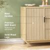 47.2" W Storage Cabinet with 3 Drawers, Fluted Buffet Cabinet with Storage, Large Sideboard Cabinet with 2 Door, Modern Mid Century TV Stand Coffee Bar Cabinet for Living Room, Kitchen, Entryway view 4