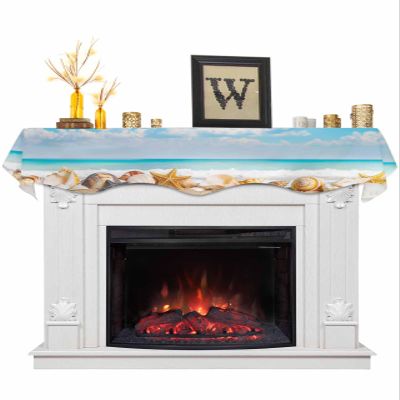 Summer Mantel Scarf for Fireplace 60 x17 Inch Beach Ocean Starfish Conch Shell Fireplace Mantle Scarves Mantel Cover Runner for Home Living Room Holiday Party Decorations
