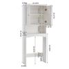 HRVEOCEI White Over The Toilet Storage Cabinet with Doors, Freestanding Bathroom Above Toilet Storage & Tall Bathroom Over Toilet Storage Cabinet with Adjustable Shelf (Style4) view 2