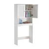 HRVEOCEI White Over The Toilet Storage Cabinet with Doors, Freestanding Bathroom Above Toilet Storage & Tall Bathroom Over Toilet Storage Cabinet with Adjustable Shelf (Style4) view 4