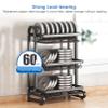 3 Tier Black Dish Drainer Rack with Drip Tray, Draining Dish Rack Drainer with Utensils Holder, Dish Drying Rack Kitchen Drainer for Small Kitchen Countertop view 4