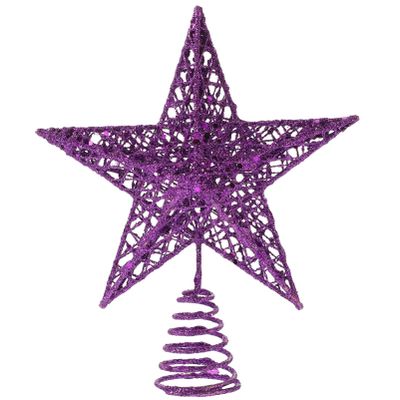 Homoyoyo Metal Christmas Tree Topper Star Glittered Iron Art Hollow Star Ornament for Festive Decor Treetop Decoration for Holiday Atmosphere and Memorable Photos