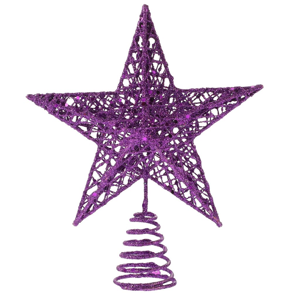 Homoyoyo Metal Christmas Tree Topper Star Glittered Iron Art Hollow Star Ornament for Festive Decor Treetop Decoration for Holiday Atmosphere and Memorable Photos