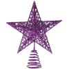 Homoyoyo Metal Christmas Tree Topper Star Glittered Iron Art Hollow Star Ornament for Festive Decor Treetop Decoration for Holiday Atmosphere and Memorable Photos view 1