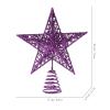 Homoyoyo Metal Christmas Tree Topper Star Glittered Iron Art Hollow Star Ornament for Festive Decor Treetop Decoration for Holiday Atmosphere and Memorable Photos view 2