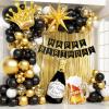 107pcs Black Gold Birthday Decorations for Men with Black and Metallic Gold Foil Balloons Happy Birthday Banner for 16th 18th 21st 24th 32th 40th 50th 60th Birthday Decorations for Men view 1