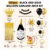 107pcs Black Gold Birthday Decorations for Men with Black and Metallic Gold Foil Balloons Happy Birthday Banner for 16th 18th 21st 24th 32th 40th 50th 60th Birthday Decorations for Men view 2