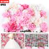 8-Piece Artificial Flower Wall Panels - Pink Rose Wall Floral Decor for Wedding & Party Arrangement view 3