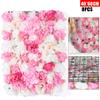 8-Piece Artificial Flower Wall Panels - Pink Rose Wall Floral Decor for Wedding & Party Arrangement view 4