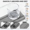 4PCS Stone Drying Trays for Bathroom Sink and Kitchen Counter - Water Absorbing Stone Tray with Diatomaceous Earth, Soap Dish and Coaster view 2