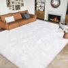 Dssimo Super Fluffy Area Rug for Bedroom, Modern Shag White Area Rugs, Soft Plush Small Carpet for Kids,Girls Boys and Teens Decorations for Living Room Dorm Nursery Classroom, 8x10 Feet view 3