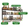 Bar Unit Floating Shelves, Led Liquor Bottle Display Shelf, Mini Bar Liquor Cabinet, Bar Bottle Display Shelf, Multifunctional Storage Rack, For Kitchen Living Dining Room Home Wine Cellar Cafe(Black, view 3