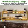 Bar Unit Floating Shelves, Led Liquor Bottle Display Shelf, Mini Bar Liquor Cabinet, Bar Bottle Display Shelf, Multifunctional Storage Rack, For Kitchen Living Dining Room Home Wine Cellar Cafe(Black, view 4