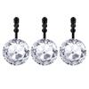 Sunlit Luxury Design Round Clear Diamond Crystal Gem Bling with Glide Balls Shower Curtain Hooks with Black Hooks, Rust Proof Metal Rhinestones Glam Shower Curtain Rings, Set of 12 view 2