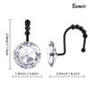 Sunlit Luxury Design Round Clear Diamond Crystal Gem Bling with Glide Balls Shower Curtain Hooks with Black Hooks, Rust Proof Metal Rhinestones Glam Shower Curtain Rings, Set of 12 view 4
