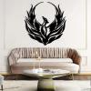 Metal Phoenix Wall Decor, Phoenix Metal Sign, Phoenix Metal Wall Art, Phoenix Wall Sculpture, Mythology Wall Art, Phoenix Modern Wall Silhouette, Wall Decor Living Room (Silver, 18"x19"|45x47cm) view 2