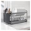 Dish Drying Rack Dish Drainer Rack 2 Tier Dish Rack with Drainboard Holder Dish Rack Organizer with Utensil Knife Holder, Dish Drainer for Kitchen Counter Cutlery Holder Drainboard view 1