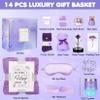 Birthday Gifts for Women, Relaxing Spa Gifts Care Package with Luxury Flannel Blanket, Light-Up Rose Flower, Unique Mothers Day Gifts for Mom, Wife, Grandma, Sister, Friends view 2