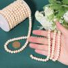CHGCRAFT 33 Feet Christmas Wood Bead Garland Wooden Bead Garland for Christmas Tree Natural Wood Bead Wood Garland for Table Wall Hanging Christmas and Holiday Decorations view 3