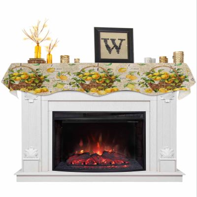 Nature Mantel Scarf for Fireplace 60 x17 Inch Retro Summer Yellow Lemon Fruit Fireplace Mantle Scarves Mantel Cover Runner for Home Living Room Holiday Party Decorations