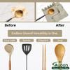 AUOON Spoon Holder for Stove - Silicone Spoon and Lid Rest with Drip Pad Kitchen Utensil Rest for Spoons, Ladles, Spatulas, Tongs & More (Milk Shake, Large) view 2