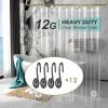 AmazerBath Heavy Duty Shower Curtain Liner 12 Gauge, 72 x 72 Inches with 3 Clear Stones Black Shower Curtain Hooks, 12PCS Elliptical Heavy Duty Design Convenient view 1