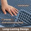 AMOAMI Waffle Bath-Mat, Absorbent Bath Mats for Bathroom Non Slip, Machine Washable Bathroom Rugs with Tassels Ultra Soft Boho Bath Rugs for Floor 17"x24" Blue view 4