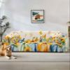Falaniique Thanksgiving Fall Sofa Cover Couch Cushion Slipcover, Colored Pumpkins Maple Leaves Sectional/Individual/L/T Shape Sofa Couch Recliner Furniture Protector Throws Blanket Cover,L 71"x118" view 1