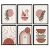 SIGNLEADER Framed Wall Art Collage Print Gallery Set, Abstract Geometric Nature in Earth Tones Photography Modern Decorative for Living Room, Bedroom, Office - 12" x 16" x 6 Black view 1
