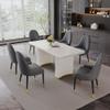 AF ARTISAN FURNITURE Grey Dining Chairs Set of 2 with High Backs Mid Century Modern Kitchen Dining Room Chairs PU Faux Leather Upholstered Large Padded Accent Chair with Legs view 2