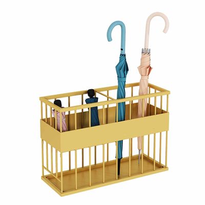 Umbrella Storage Rack Umbrella Stands Rack Long and Short Umbrellas Stand Gold Metal, Indoor Hallway Entryway Umbrella Holder Drying Rack, Large Canes Umbrella Bucket, Walking Sticks Hollow-Out Basket