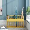 Umbrella Storage Rack Umbrella Stands Rack Long and Short Umbrellas Stand Gold Metal, Indoor Hallway Entryway Umbrella Holder Drying Rack, Large Canes Umbrella Bucket, Walking Sticks Hollow-Out Basket view 3