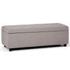 Trent Home 48" Transitional Rectangle Ottoman in Cloud Gray Linen Look Fabric view 1