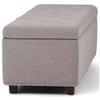 Trent Home 48" Transitional Rectangle Ottoman in Cloud Gray Linen Look Fabric view 4