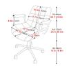 YCKEGEW Height Adjustable Computer Task Chair Ergonomic Desk Chair with Comfy Mid Back Lumbar Support,Modern Accent Chair for Study Room Armchair with Wheels(Brown) view 3
