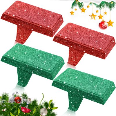 GoClimber Christmas Stocking Holders for Mantle Set of 4, Weighted Stocking Holder Fireplace Stocking Hangers for Xmas Holiday Party Decoration