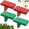 GoClimber Christmas Stocking Holders for Mantle Set of 4, Weighted Stocking Holder Fireplace Stocking Hangers for Xmas Holiday Party Decoration view 1