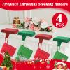 GoClimber Christmas Stocking Holders for Mantle Set of 4, Weighted Stocking Holder Fireplace Stocking Hangers for Xmas Holiday Party Decoration view 3