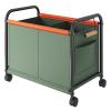 AoForce Laundry Basket with Wheels and Handle Dual Compartments for Easy Categorization Laundry Sorter 19MM Thickened Steel Tube, Oxford Cloth with Side Pocket(Green,63.5x37x65cm) view 1