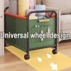 AoForce Laundry Basket with Wheels and Handle Dual Compartments for Easy Categorization Laundry Sorter 19MM Thickened Steel Tube, Oxford Cloth with Side Pocket(Green,63.5x37x65cm) view 2