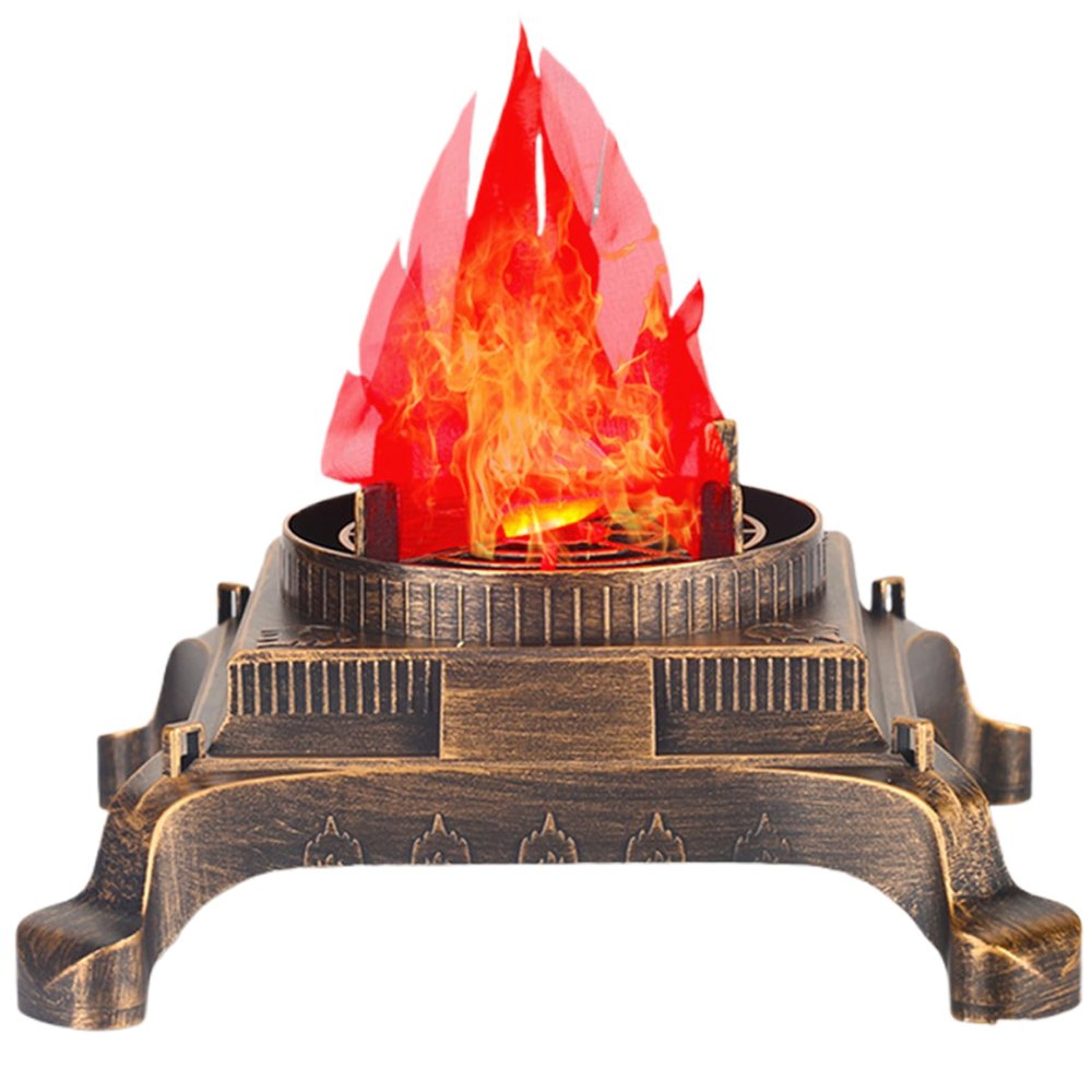 Lamppdcor Fake Campfire Fake Fire, 3D Fake Flame Lamp, Realistic Artificial Fire Flames with Fan Base, Fake Campfire for Halloween Christmas Party Festival Decoration