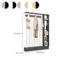 CraftThink Wall Room Divider with 5 Hooks and Shelf, Modern Wood Display Board Organizer Display Storage Bookshelf for Entryway, Living Room (Grey-Black, 55" L x 79" H) view 2