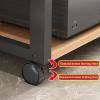 YHWKG Media Stand, Desktop Floor Standing Video Audio Rack,Media TV Stand Rack, Open Stereo Cabinet with Mobile Wheels, Media Storage Cabinet Stereo Component Cabinet(Wood Color,19.6x42.5) view 3