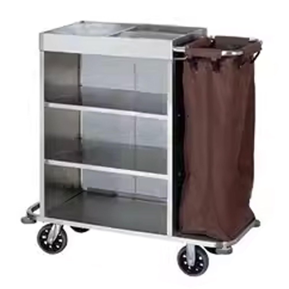 AoForce Rolling Laundry Basket Made of Stainless Steel Frame and Oxford Cloth with Heavy Duty Rolling Wheels 3-Tier Storage Shelves with 1 Bag for Clothes(110 * 46 * 112CM)