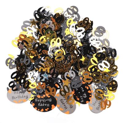 500g Pack Birthday Party Decorations Shiny Confetti Desktop Decorations DIY Birthday Party Anniversary Clothing Decorations Accessories (600 Pieces of Numbers + 12 Pieces of Birthday)