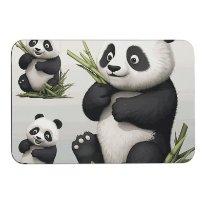 BVNMT Water Absorbent Mat Cute Cartoon Panda Printed Non-Slip Floor Mat Diatomaceous Mud Mat for Indoor and Outdoor 23.615.7 Inch