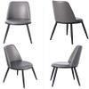 HAOKAZLBR Modern Dining Room Chairs Upholstered Dinner Chair Modern Kitchen Dining Chair Set of 6 Micro Fiber Leather Living Room Lounge Counter Chairs Sturdy Carbon Steel Metal Legs(Light Grey) view 4