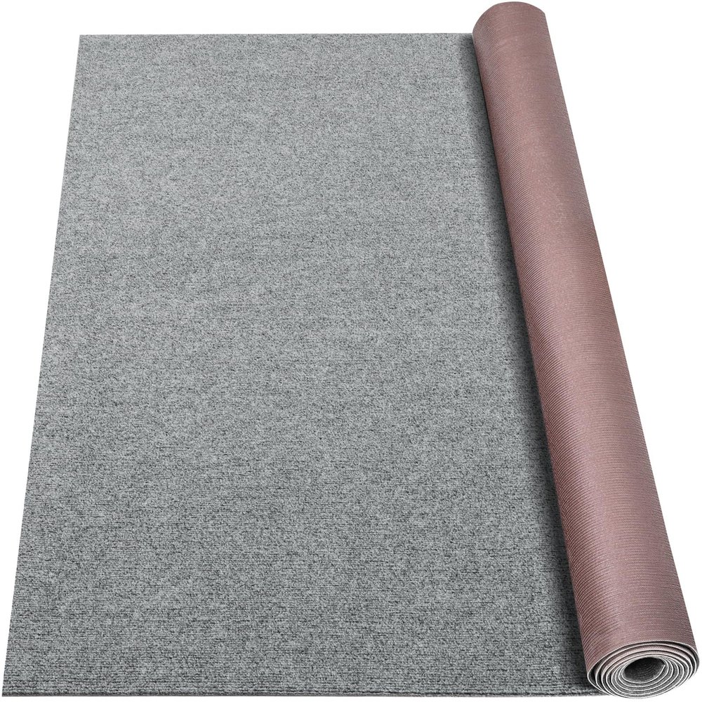 Grefinity Marine Carpet,6 FT x 10 FT Smoke Gray Indoor Outdoor Carpet 0.2" Thick Boat Carpet with Water-Proof TPE Backing, Non-Slide Outdoor Marine Carpet Roll for Home, Patio, Porch, Deck