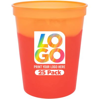 16oz Color Changing Stadium Cups with Custom Multi-Color Imprint for Parties & Events
